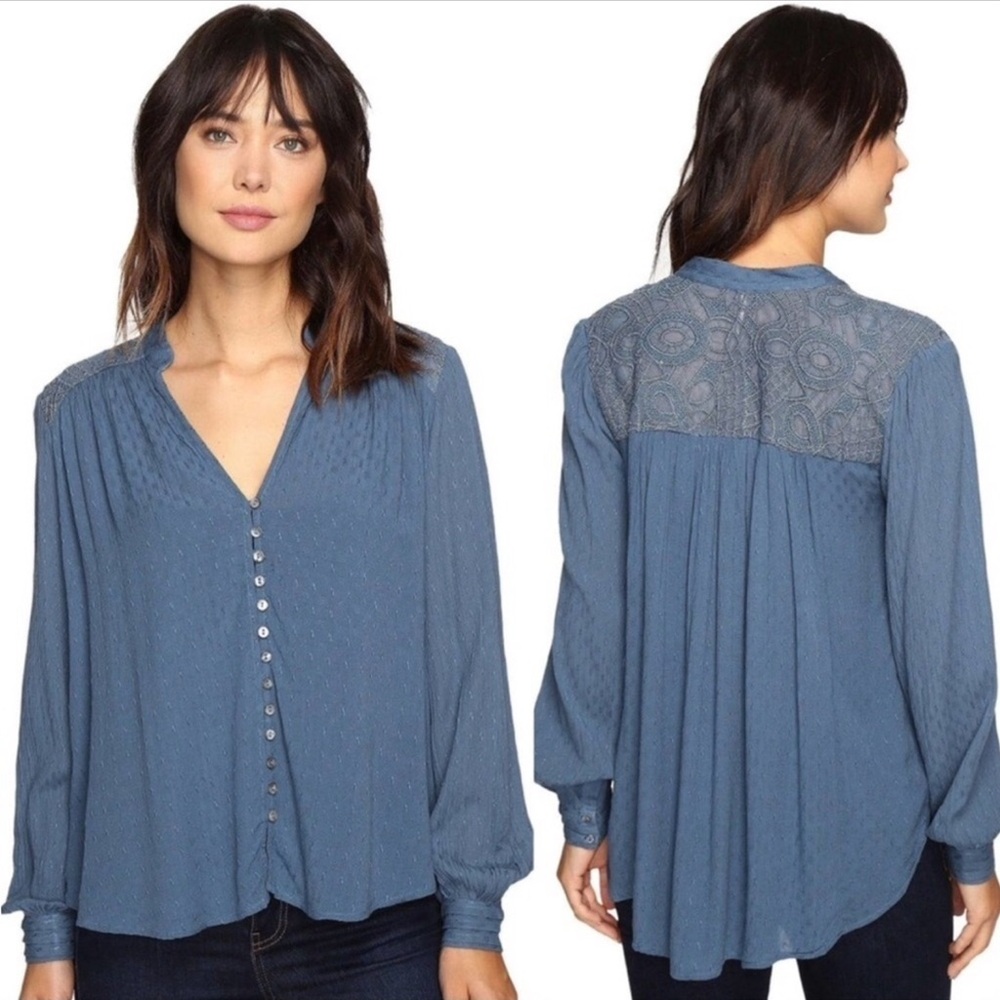 Free People Canyon Rose Button Down Top